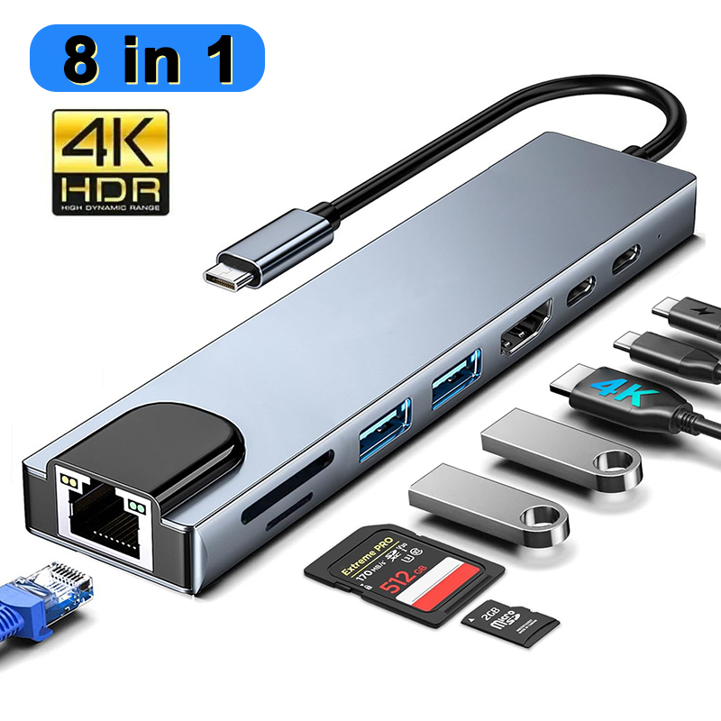 Desk Setup Usb Hub - Hub USB tipo C 8 en