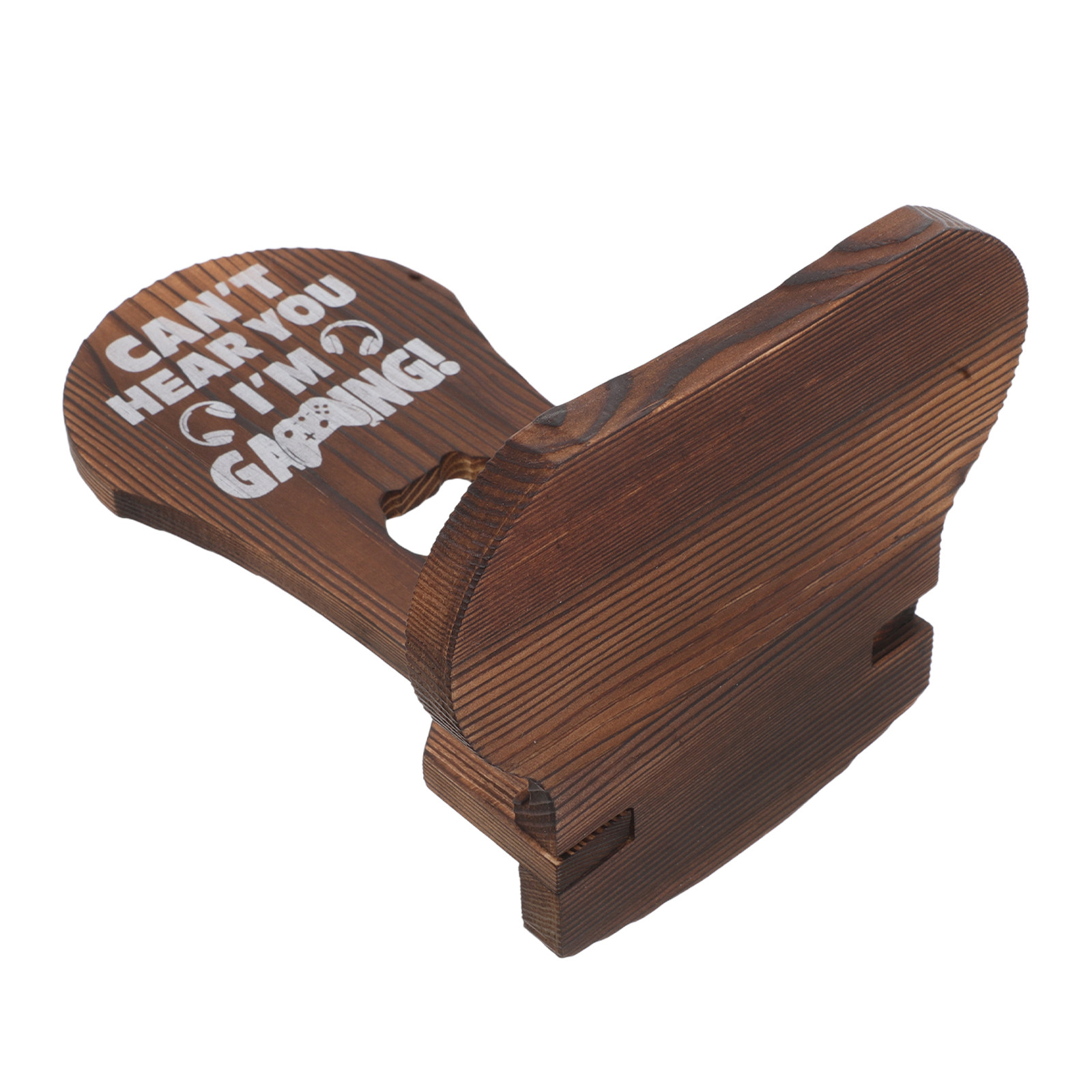 Desk Setup Gaming - Soporte de madera para auriculares de