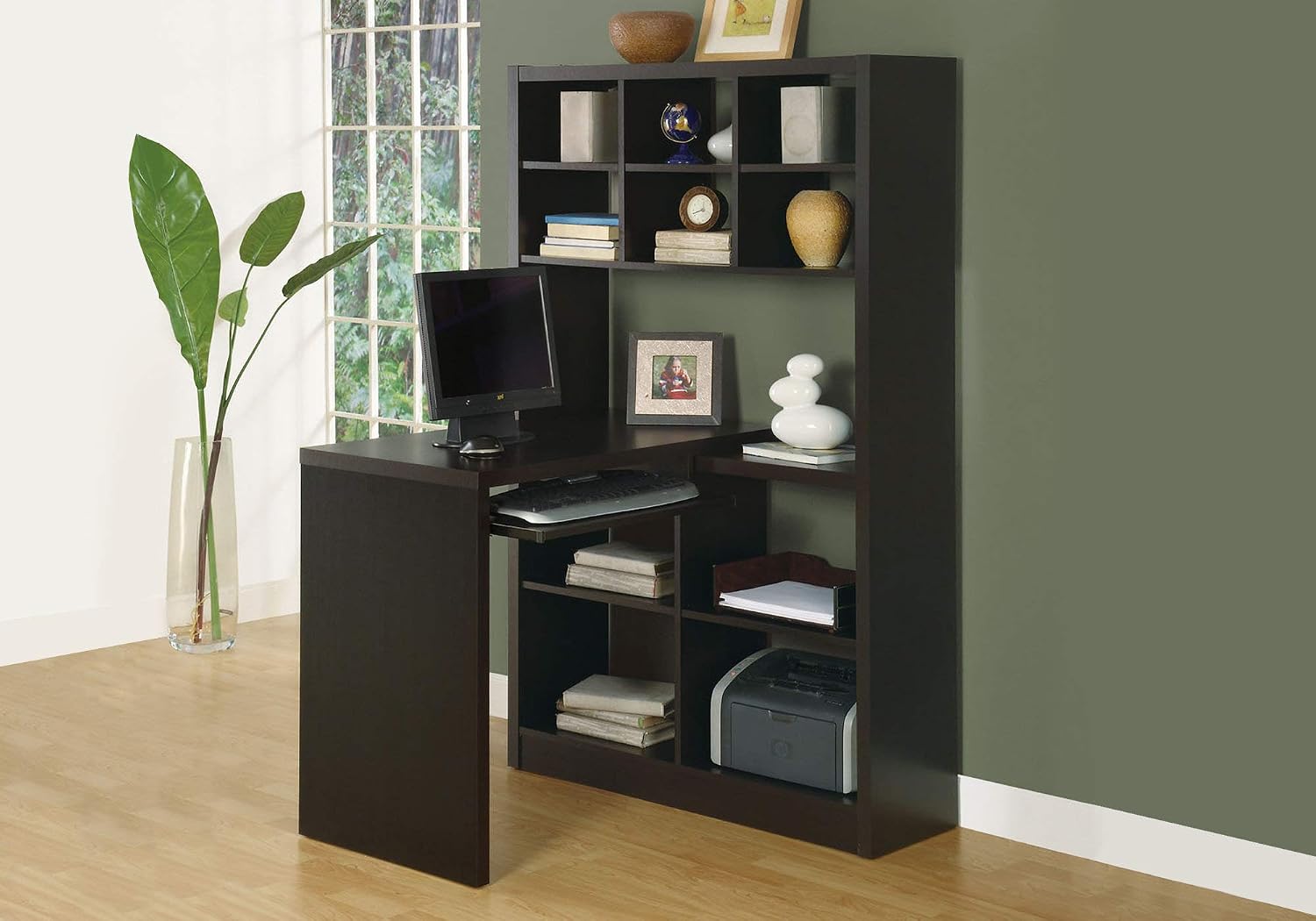 Desk Setup Corner - Escritorio de Esquina con Estantes de
