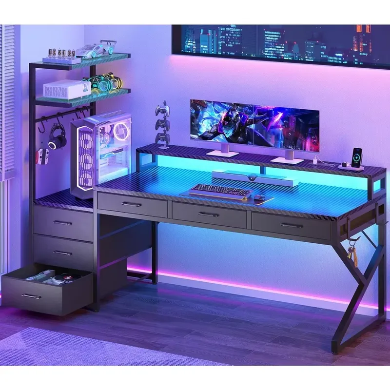 Desk Setup Corner - Escritorio para Juegos de 55 Pulgadas