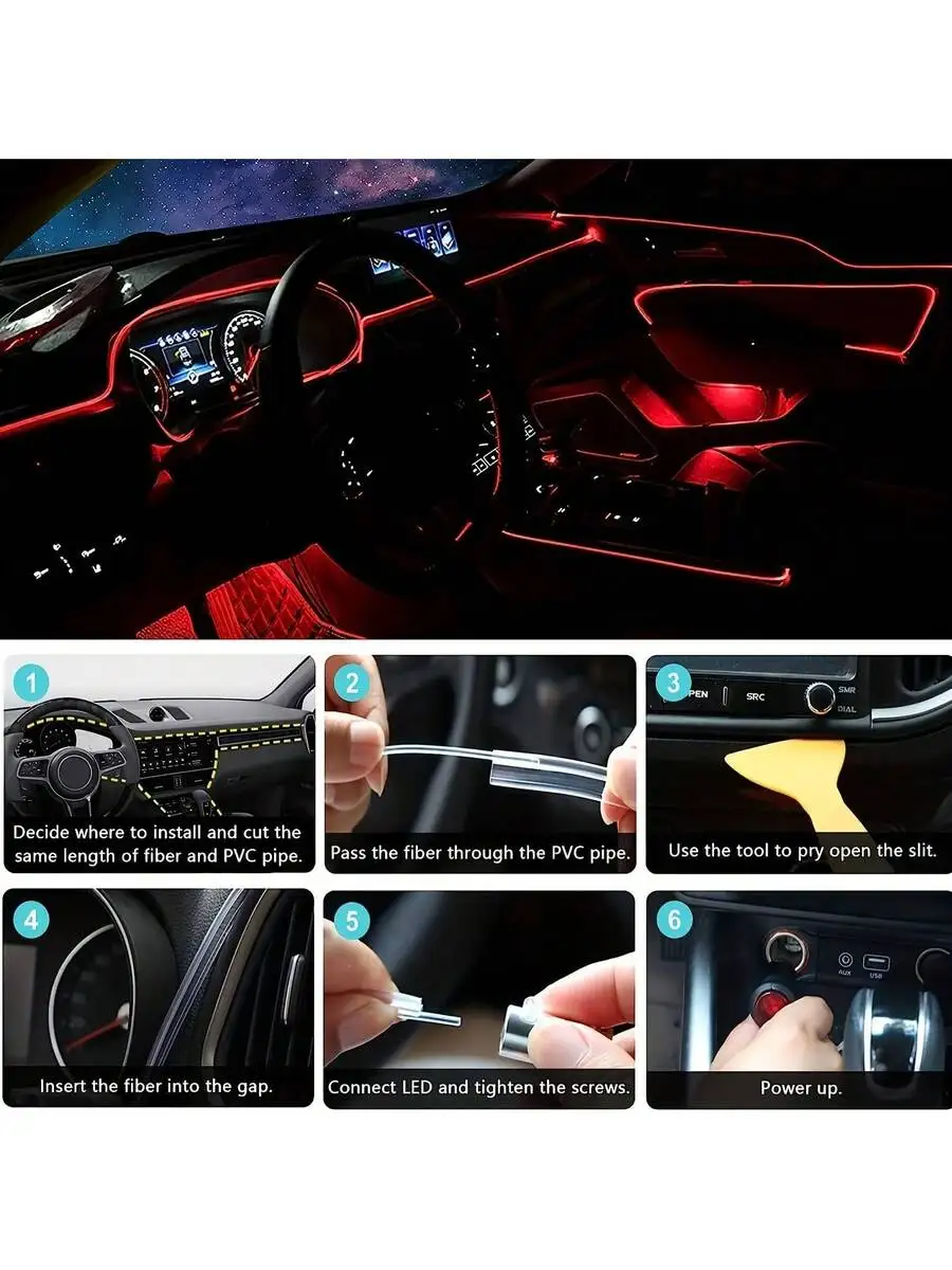 Ambient Light Bar Usb - Luces interiores para coche, barra de