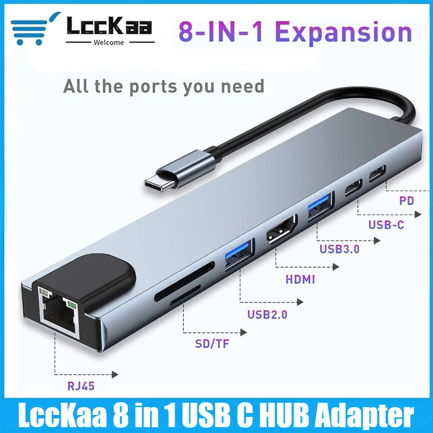 Desk Setup Usb Hub - Hub USB C 8/7 en 1,