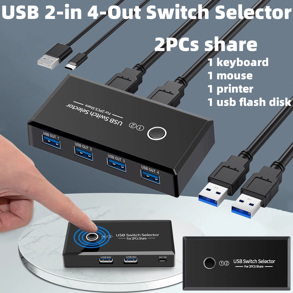Desk Setup Usb Hub - Selector de interruptor KVM USB 2,0/3,0