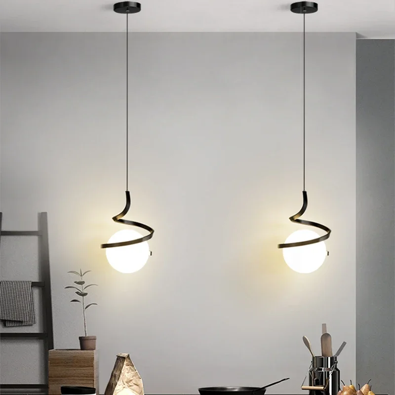 Desk Setup White - Lámpara Colgante LED Nórdica para Dormitorio,