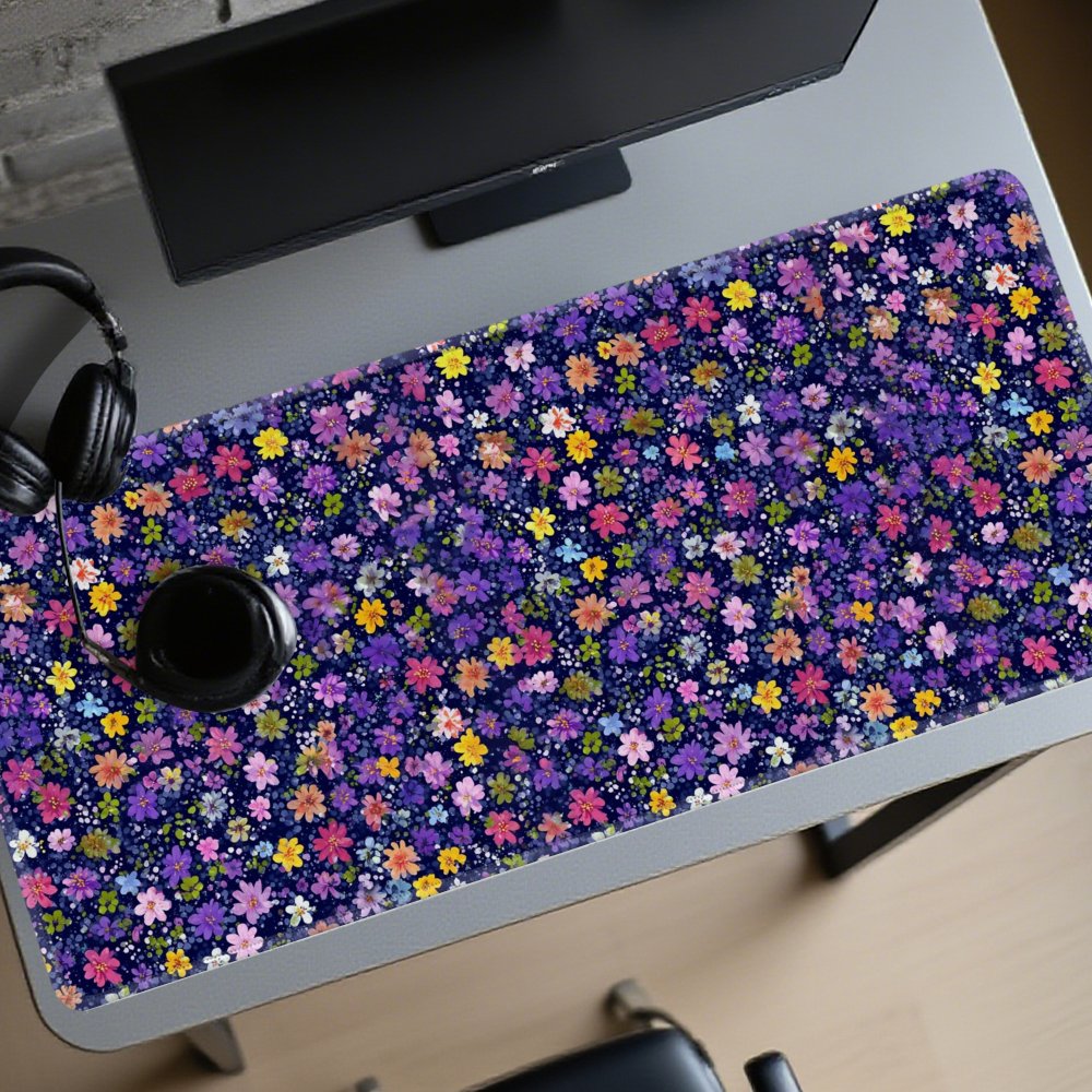 Desk Setup Aesthetic - Alfombrilla de Escritorio con Diseño Floral,