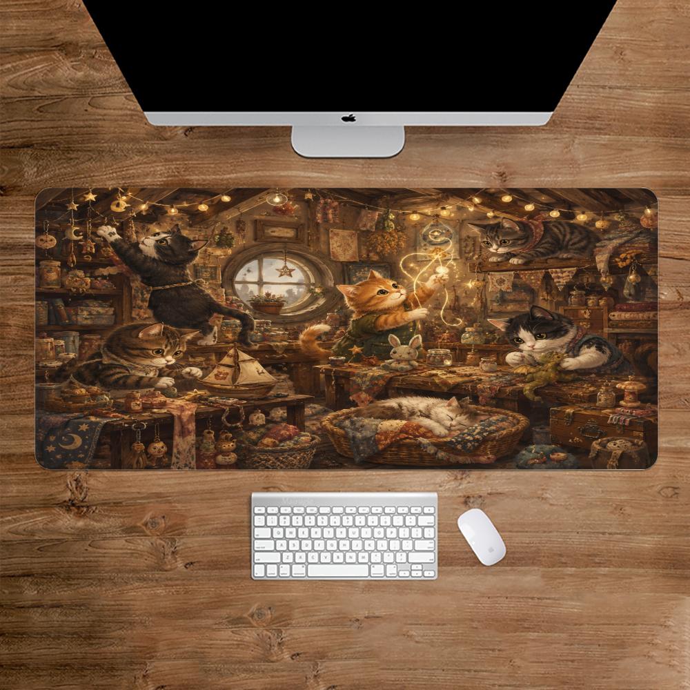 Desk Setup For Studying - Alfombrilla de ratón para gatos, alfombrilla