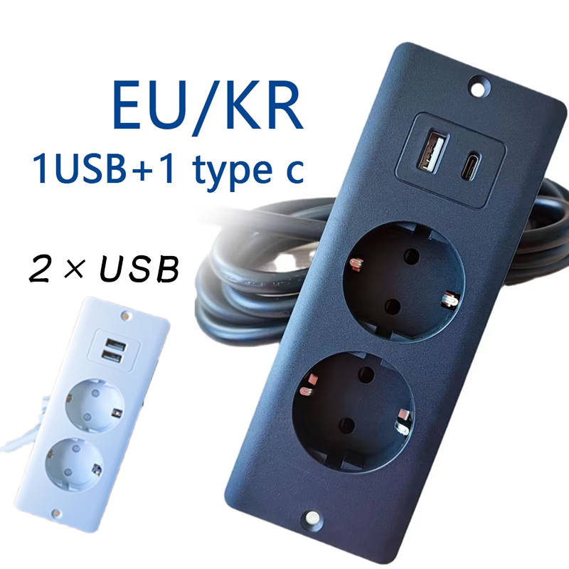 Desk Setup Usb Hub - Enchufes empotrables para mesa EU KR,