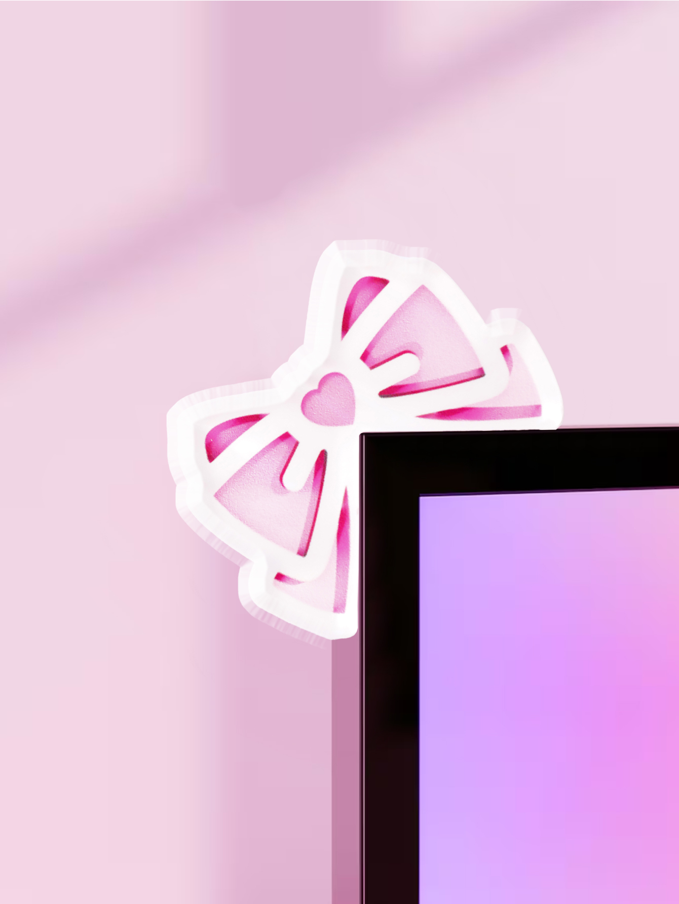 Desk Setup Pegboard - Decoración de Monitor con Lazo Kawaii,