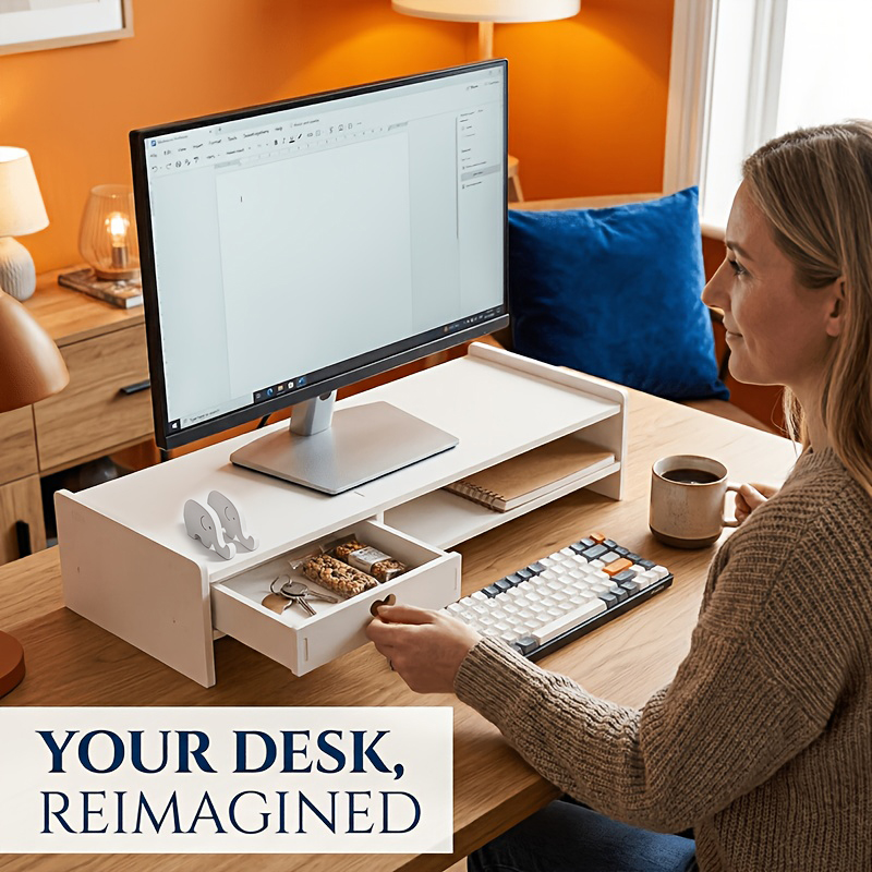 Soporte Elevador Minimalista p - Desk Setup White reseña y precio