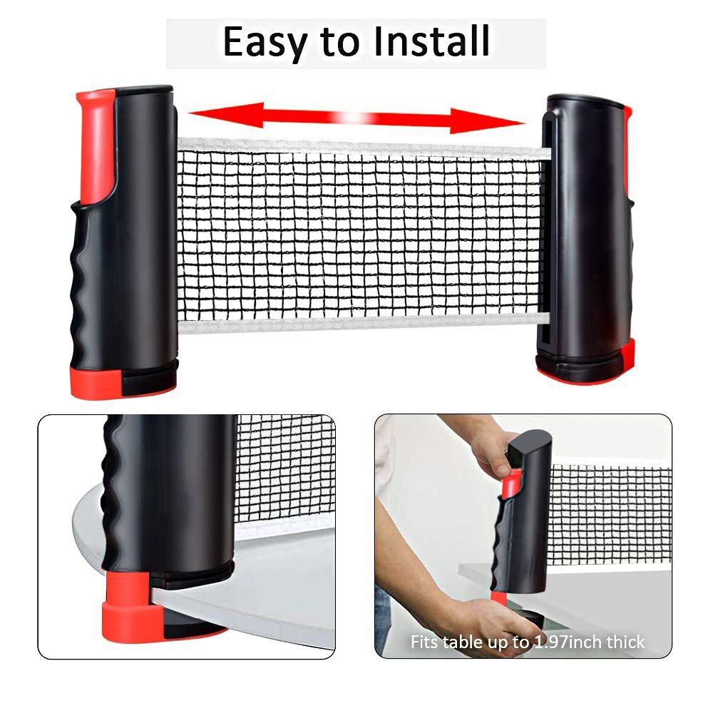 Red de ping-pong retráctil con - Desk Setup Pegboard reseña y precio
