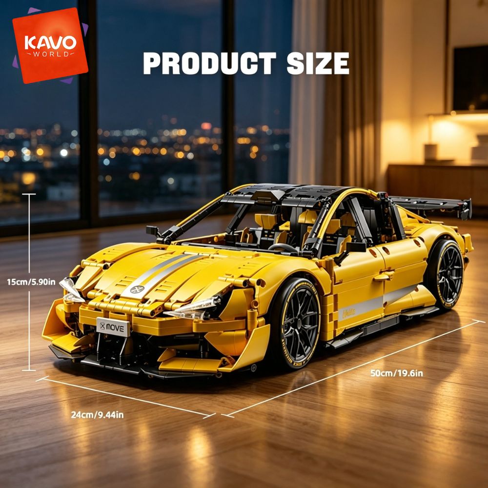 KAVOWORLD 2143 piezas Coche de - Desk Setup Diy reseña y precio