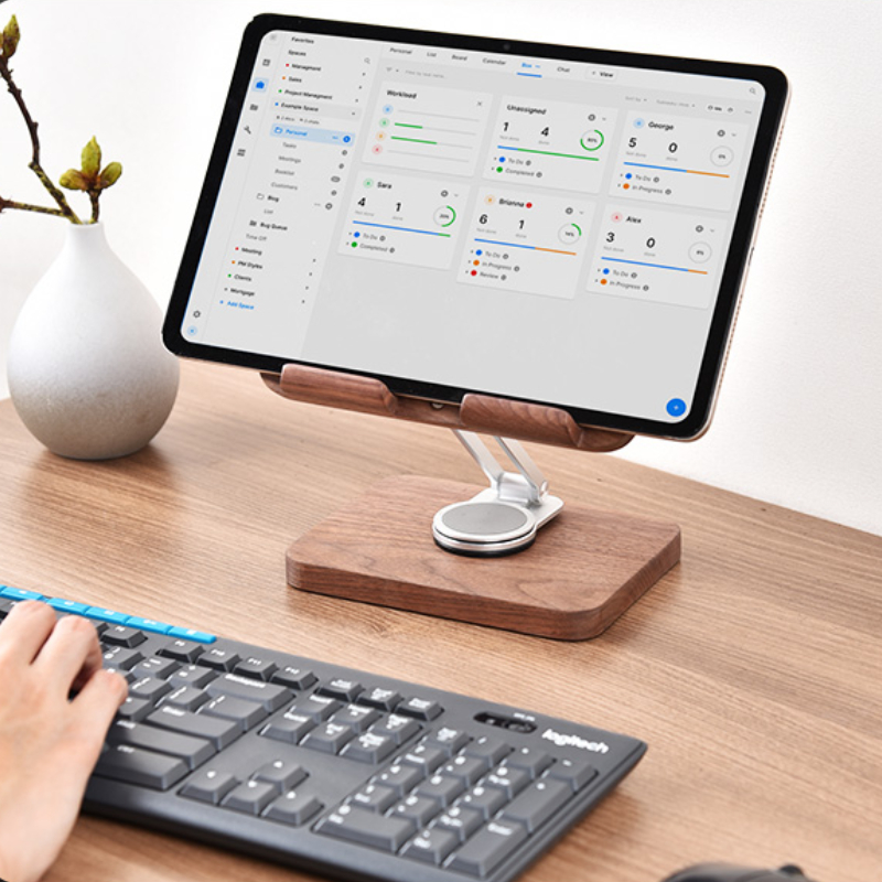 Soporte para iPad de nogal neg - Desk Setup For Studying reseña y precio