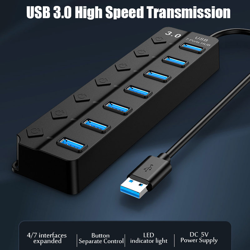 Hub USB 3.0 con adaptador de c - Desk Setup Usb Hub reseña y precio