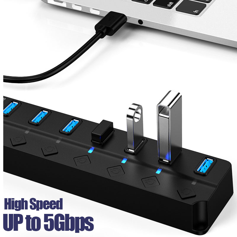 Hub USB 3.0 con adaptador de c - Desk Setup Usb Hub reseña y precio