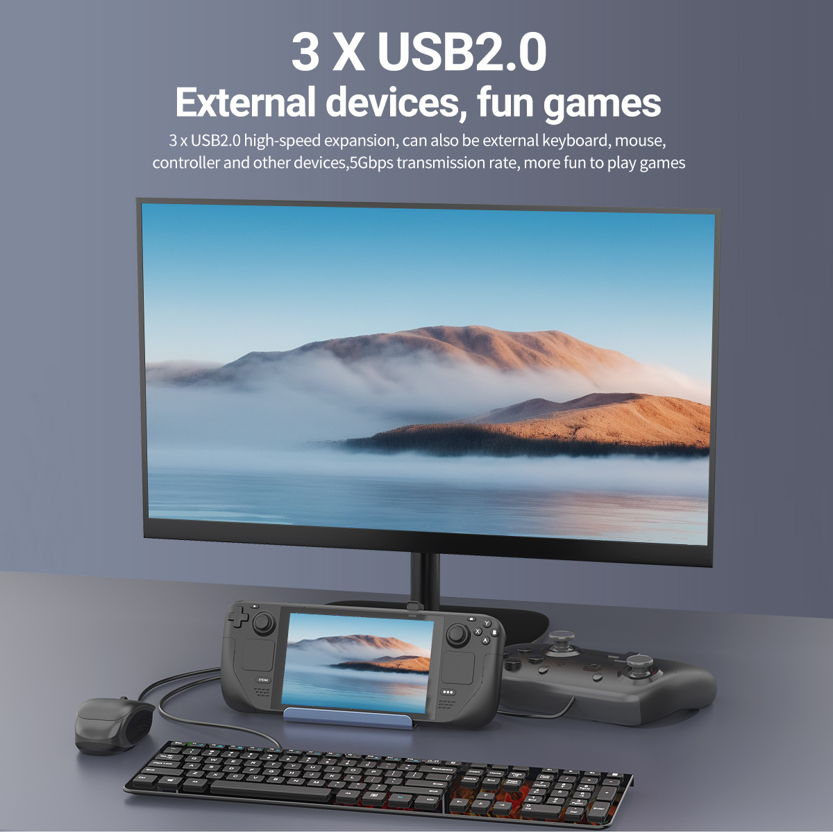 Hub de juegos USB-C 5 en 1, es - Desk Setup Usb Hub reseña y precio