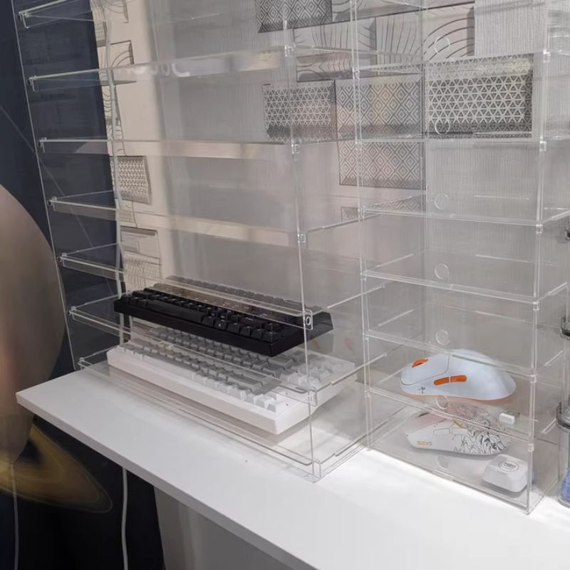 Vitrina acrílica transparente  - Desk Setup Pegboard reseña y precio