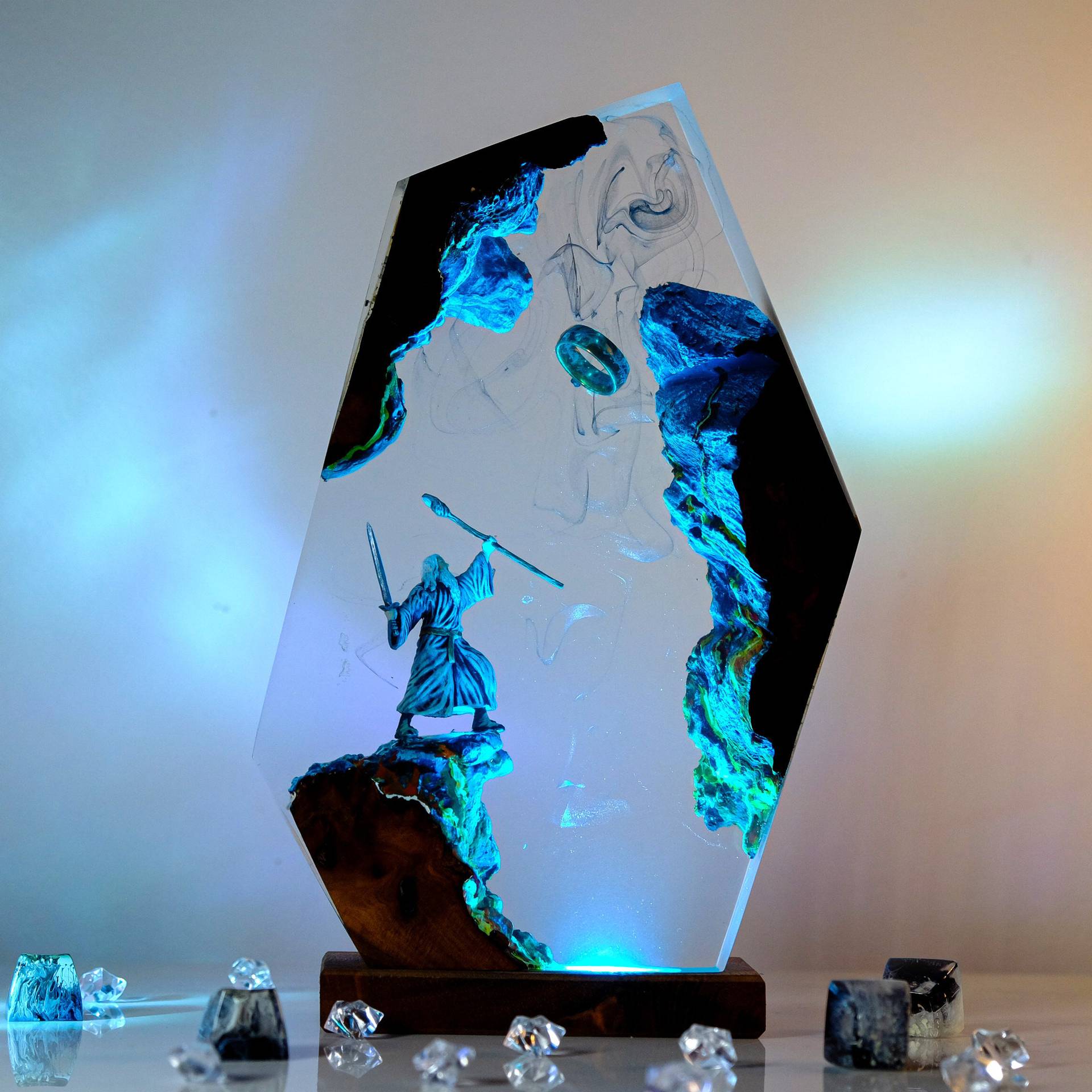 Lámpara de Resina con Figura d - Desk Setup Light reseña y precio