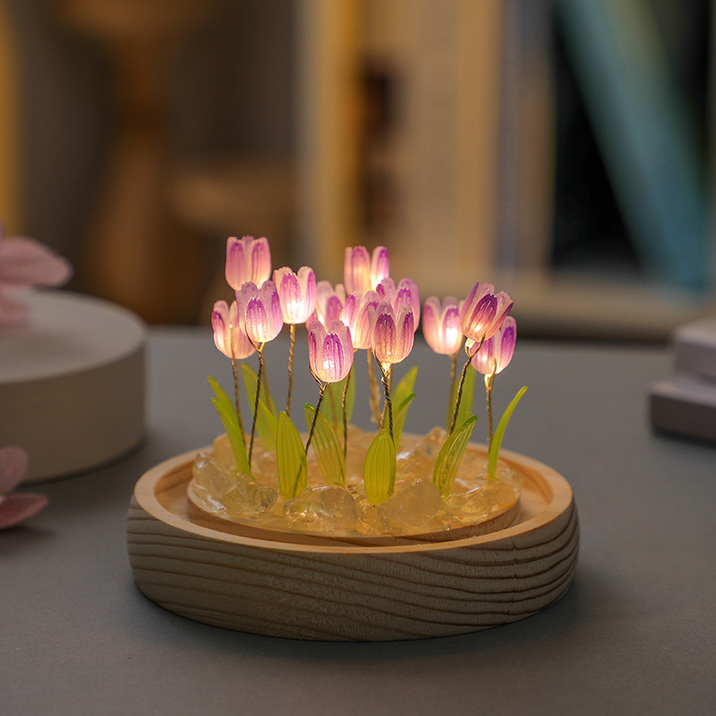 Luz de noche de tulipán hecha  - Desk Setup Light reseña y precio