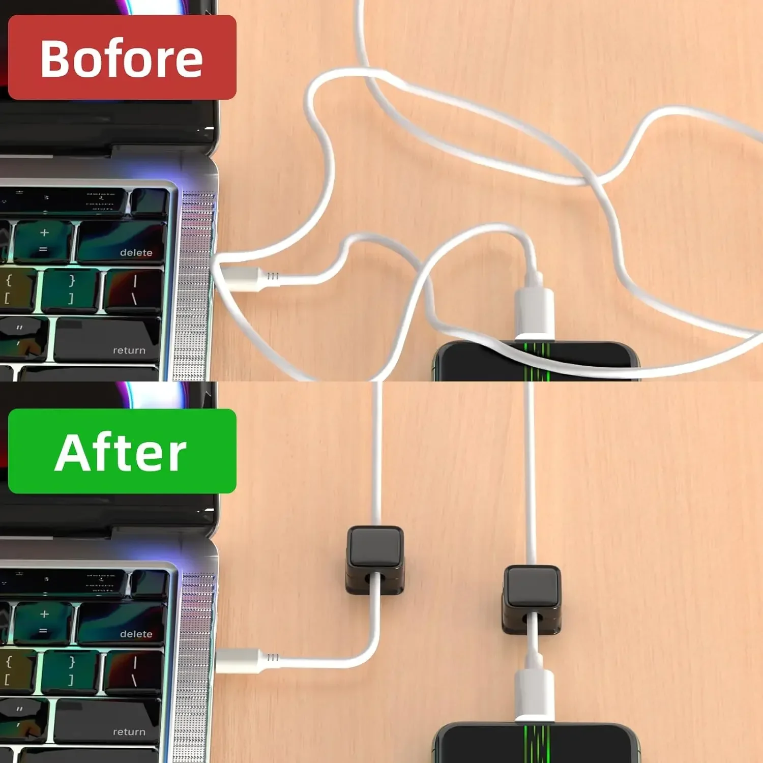 Mini organizador de cables, so - Desk Setup Organization reseña y precio