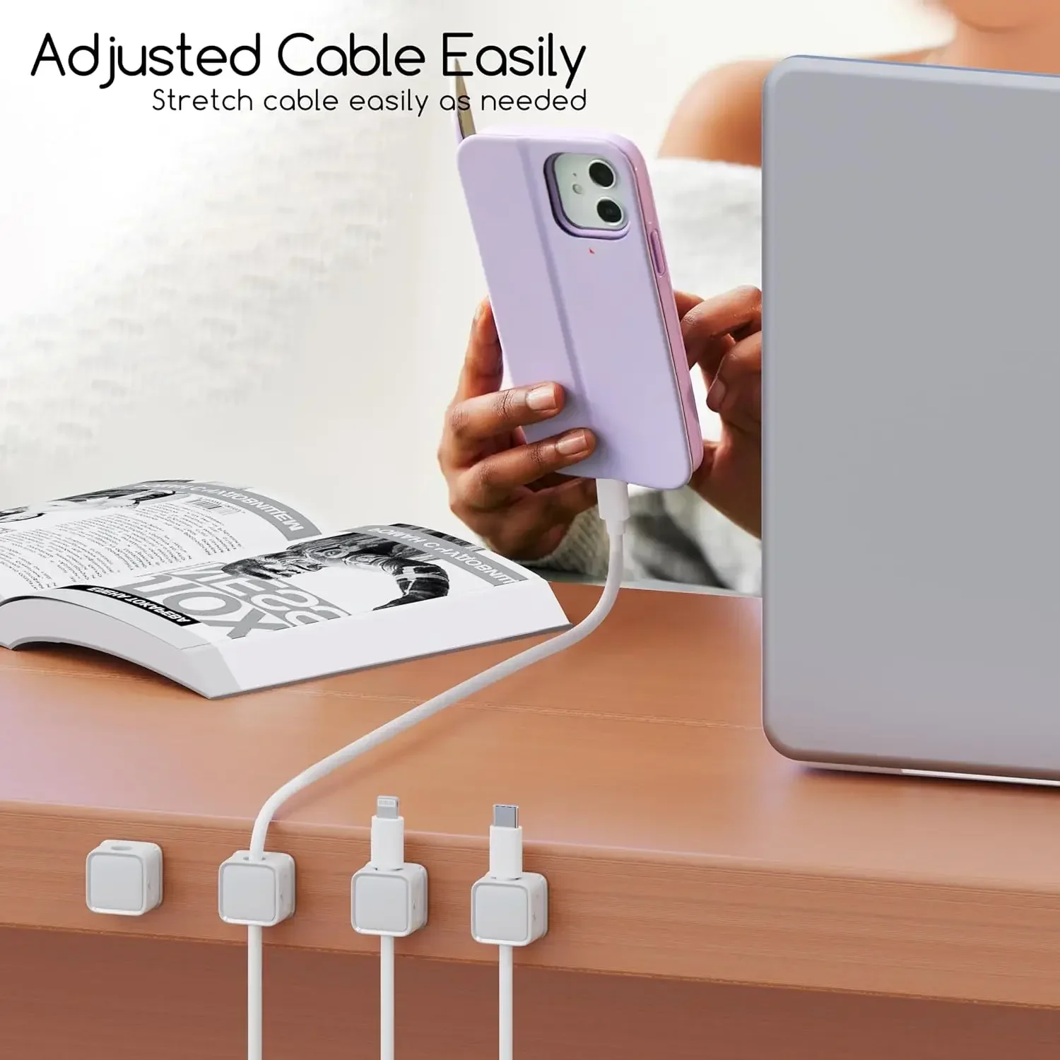 Mini organizador de cables, so - Desk Setup Organization reseña y precio
